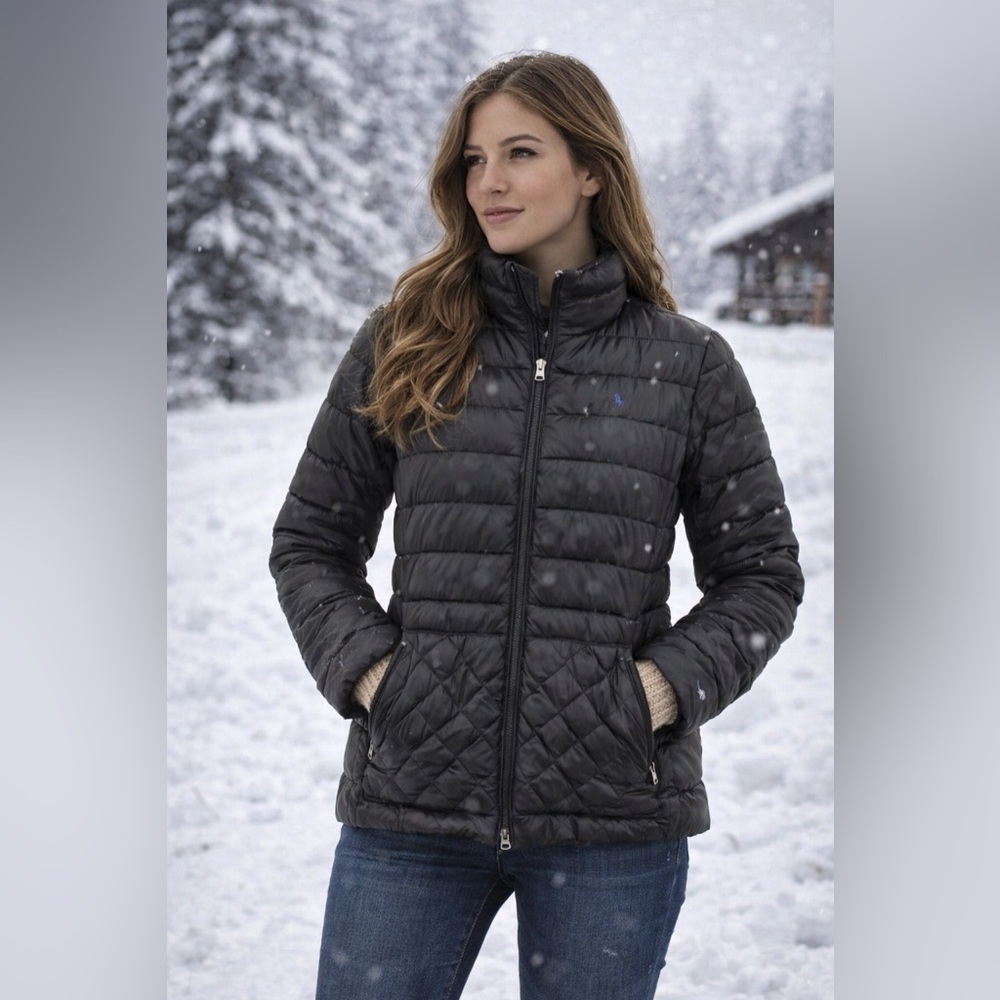 Polo Ralph Lauren Women's Grey Down Puffer Jacket